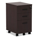 Alera Valencia Series Mobile Pedestal File, Left/right, 3-drawers: Box/box/file, Legal/letter, Mahogany, 15.88 X 20.5 X 28.38