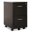 Alera Valencia Series Mobile Pedestal, Left Or Right, 2 Legal/letter-size File Drawers, Espresso, 15.38" X 20" X 26.63"