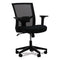 Mesh Back Fabric Task Chair, Supports Up To 275 Lb, 17.32" To 21.1" Seat Height, Black Seat, Black Back