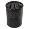 Urban Collection Punched Metal Pencil Cup, 3.5" Diameter X 4.5"h, Black