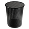 Urban Collection Punched Metal Wastebin, 20.24 Oz, Perforated Steel, Black