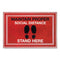 Message Floor Mats, 24 X 36, Red/black, "maintain Social Distance Stand Here"