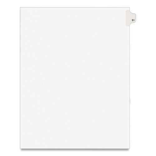 Preprinted Legal Exhibit Side Tab Index Dividers, Avery Style, 10-tab, 51, 11 X 8.5, White, 25/pack, (1051)