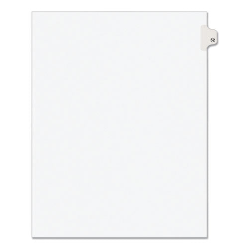 Preprinted Legal Exhibit Side Tab Index Dividers, Avery Style, 10-tab, 52, 11 X 8.5, White, 25/pack, (1052)