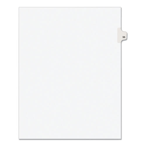 Preprinted Legal Exhibit Side Tab Index Dividers, Avery Style, 10-tab, 55, 11 X 8.5, White, 25/pack, (1055)