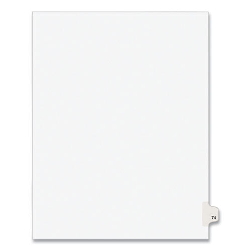 Preprinted Legal Exhibit Side Tab Index Dividers, Avery Style, 10-tab, 74, 11 X 8.5, White, 25/pack, (1074)