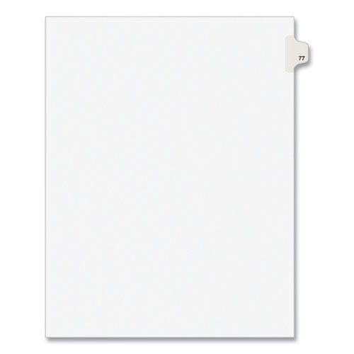 Preprinted Legal Exhibit Side Tab Index Dividers, Avery Style, 10-tab, 77, 11 X 8.5, White, 25/pack, (1077)