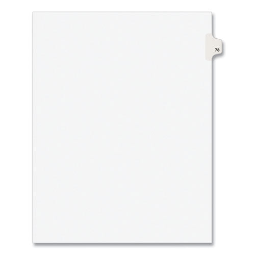 Preprinted Legal Exhibit Side Tab Index Dividers, Avery Style, 10-tab, 78, 11 X 8.5, White, 25/pack, (1078)