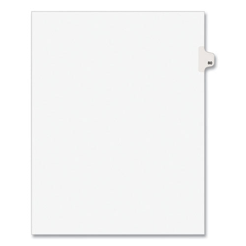 Preprinted Legal Exhibit Side Tab Index Dividers, Avery Style, 10-tab, 80, 11 X 8.5, White, 25/pack, (1080)