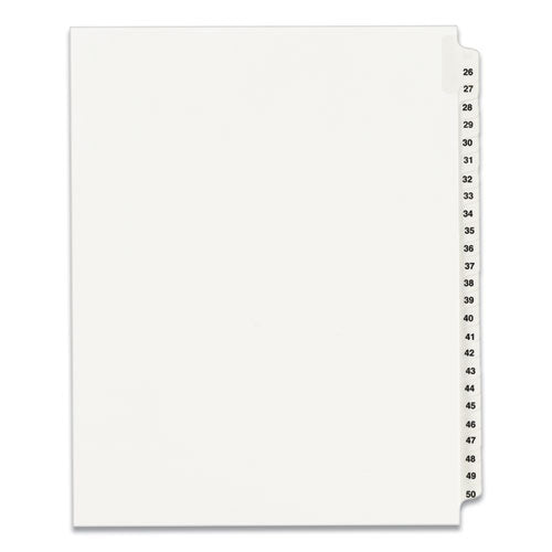 Preprinted Legal Exhibit Side Tab Index Dividers, Avery Style, 25-tab, 26 To 50, 11 X 8.5, White, 1 Set, (1331)