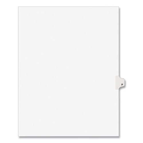 Preprinted Legal Exhibit Side Tab Index Dividers, Avery Style, 26-tab, P, 11 X 8.5, White, 25/pack, (1416)