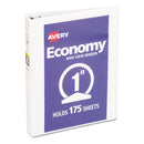 Economy View Binder With Round Rings , 3 Rings, 1" Capacity, 8.5 X 5.5, White, (5806)