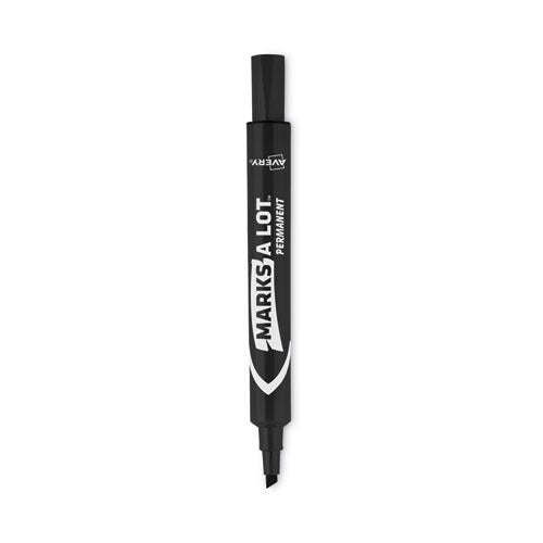 Marks A Lot Large Desk-style Permanent Marker, Broad Chisel Tip, Black, Dozen (8888)