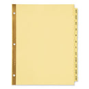 Preprinted Laminated Tab Dividers With Gold Reinforced Binding Edge, 12-tab, Jan. To Dec., 11 X 8.5, Buff, 1 Set