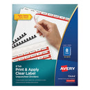 Print And Apply Index Maker Clear Label Unpunched Dividers, 8-tab, 11 X 8.5, White, White Tabs, 25 Sets