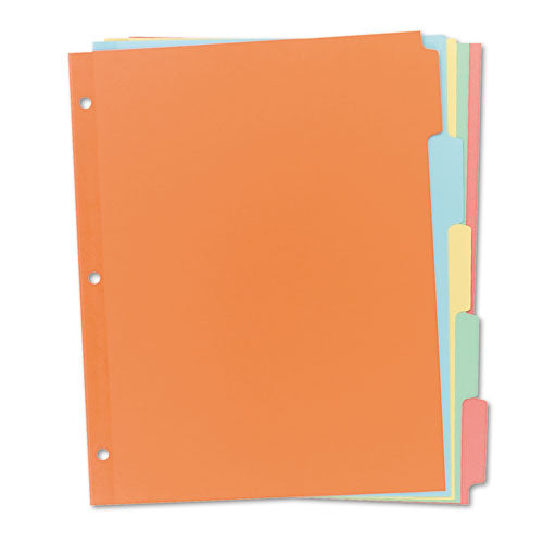 Write And Erase Plain-tab Paper Dividers, 5-tab, 11 X 8.5, Multicolor, 36 Sets