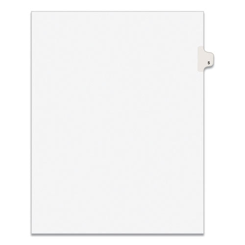 Preprinted Legal Exhibit Side Tab Index Dividers, Avery Style, 10-tab, 5, 11 X 8.5, White, 25/pack