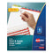 Print And Apply Index Maker Clear Label Dividers, 8-tab, Color Tabs, 11 X 8.5, White, Contemporary Color Tabs, 25 Sets