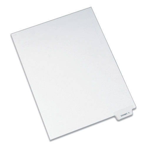 Avery-style Preprinted Legal Bottom Tab Dividers, 26-tab, Exhibit Y, 11 X 8.5, White, 25/pack