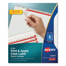 Print And Apply Index Maker Clear Label Plastic Dividers W/printable Label Strip, 8-tab, 11 X 8.5, Frosted Clear Tabs, 5 Sets