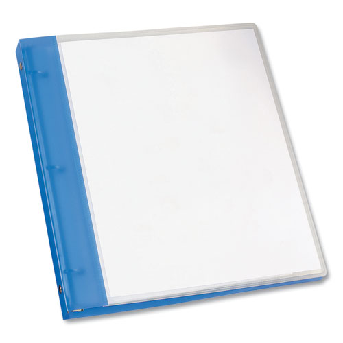 Flexible View Binder With Round Rings, 3 Rings, 0.5" Capacity, 11 X 8.5, Blue