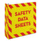 Heavy-duty Preprinted Safety Data Sheet Binder, 3 Rings, 3" Capacity, 11 X 8.5, Yellow/red
