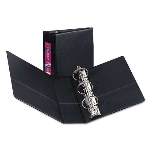 Mini Size Durable Non-view Binder With Round Rings, 3 Rings, 2" Capacity, 8.5 X 5.5, Black