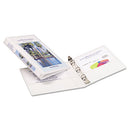 Mini Size Durable View Binder With Round Rings, 3 Rings, 0.5" Capacity, 8.5 X 5.5, White