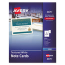 Note Cards With Matching Envelopes, Inkjet, 65lb, 4.25 X 5.5, Textured Uncoated White, 50 Cards, 2 Cards/sheet, 25 Sheets/box