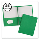 Two-pocket Folder, Prong Fastener, 0.5" Capacity, 11 X 8.5, Green, 25/box