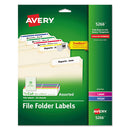 Permanent Trueblock File Folder Labels With Sure Feed Technology, 0.66 X 3.44, White, 30/sheet, 25 Sheets/pack