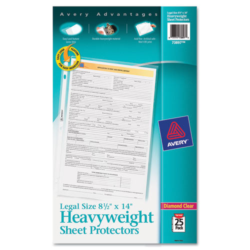 Top-load Polypropylene Sheet Protector, Heavy, Legal, Diamond Clear, 25/pack