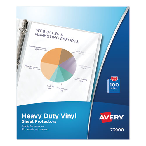 Top-load Vinyl Sheet Protectors, Heavy Gauge, Letter, Clear, 100/box