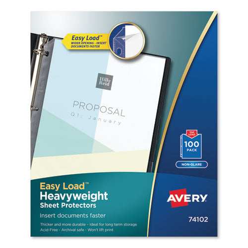 Top-load Poly Sheet Protectors, Heavy Gauge, Letter, Nonglare, 100/box