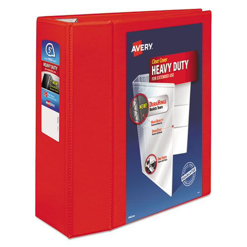 Heavy-duty View Binder With Durahinge And Locking One Touch Ezd Rings, 3 Rings, 5" Capacity, 11 X 8.5, Red