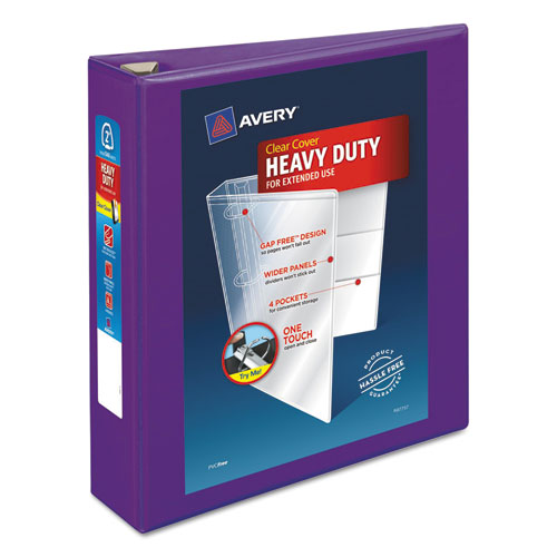 Heavy-duty View Binder With Durahinge And One Touch Ezd Rings, 3 Rings, 2" Capacity, 11 X 8.5, Purple