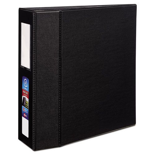 Heavy-duty Non-view Binder With Durahinge, Three Locking One Touch Ezd Rings And Spine Label, 4" Capacity, 11 X 8.5, Black