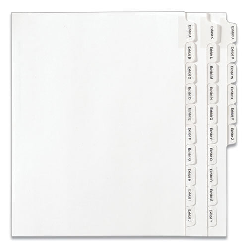 Preprinted Legal Exhibit Side Tab Index Dividers, Allstate Style, 26-tab, Exhibit A To Exhibit Z, 11 X 8.5, White, 1 Set