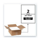 Waterproof Shipping Labels With Trueblock Technology, Laser Printers, 5.5 X 8.5, White, 2/sheet, 500 Sheets/box