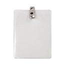 Id Badge Holders With Clip, Vertical, Clear 3.8" X 4.25" Holder, 3.13" X 3.75" Insert, 50/pack