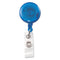 Translucent Retractable Id Card Reel, 30" Extension, Blue, 12/pack