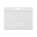 Frosted One-card Rigid Badge Holders, Horizontal, Frosted 3.68" X 2.75" Holder, 3.38" X 2.13" Insert, 25/box