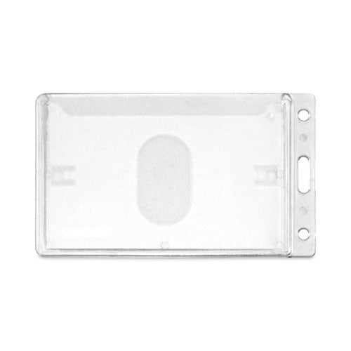 Frosted Two-card Rigid Badge Holders, Vertical, Frosted 2.5" X 4.13" Holder, 2.13" X 3.38" Insert, 25/box