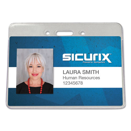 Sicurix Proximity Badge Holder, Horizontal, 4w X 3h, Clear, 50/pack