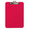 Unbreakable Recycled Clipboard, 0.25" Clip Capacity, Holds 8.5 X 11 Sheets, Red