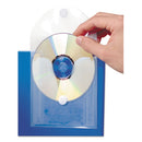 Cd Pocket, 1 Disc Capacity, Clear/white, 5/pack
