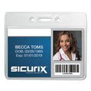 Sicurix Badge Holder, Horizontal, 2.13 X 3.38, Clear, 12/pack