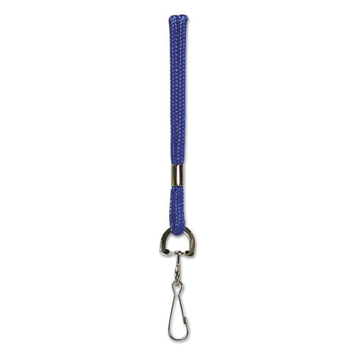 Rope Lanyard, Metal Hook Fastener, 36" Long, Nylon, Blue