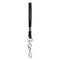 Rope Lanyard, Metal Hook Fastener, 36" Long, Nylon, Black
