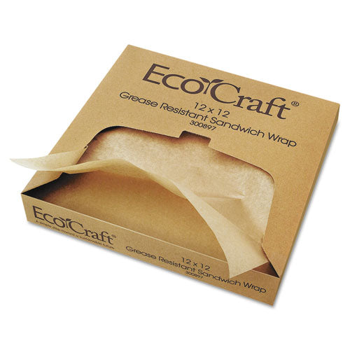 Ecocraft Grease-resistant Paper Wraps And Liners, Natural, 12 X 12, 1,000/box, 5 Boxes/carton